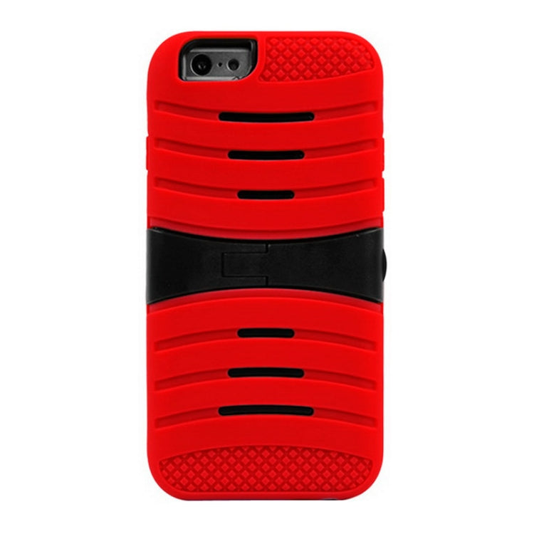 Stripe Pattern Silicone + Plastic Combination Case with Holder for iPhone 6 & 6S