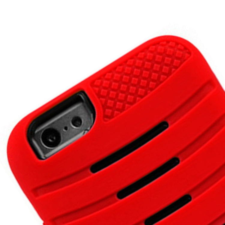 Stripe Pattern Silicone + Plastic Combination Case with Holder for iPhone 6 & 6S