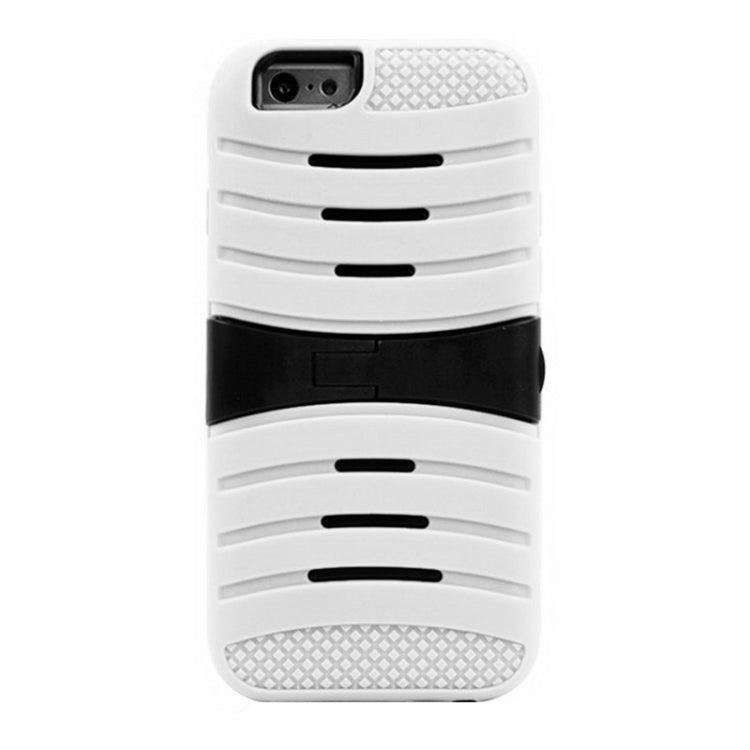 Stripe Pattern Silicone + Plastic Combination Case with Holder for iPhone 6 & 6S