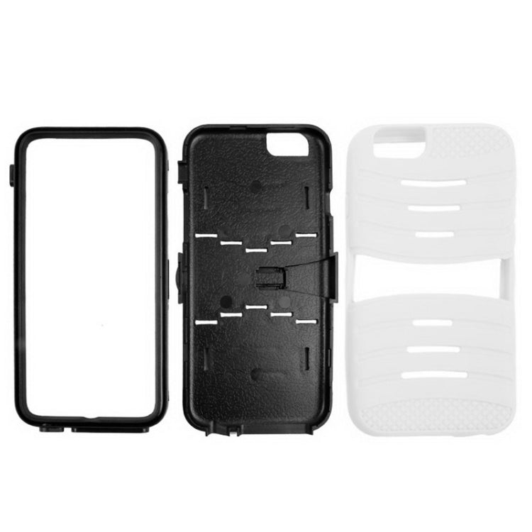 Stripe Pattern Silicone + Plastic Combination Case with Holder for iPhone 6 & 6S