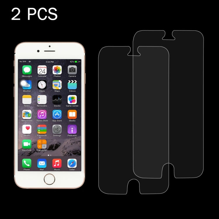 2PCS for iPhone 8 / 7 / 6 / 6S 0.26mm 9H Surface Hardness 2.5D Explosion-proof Tempered Glass Screen Film