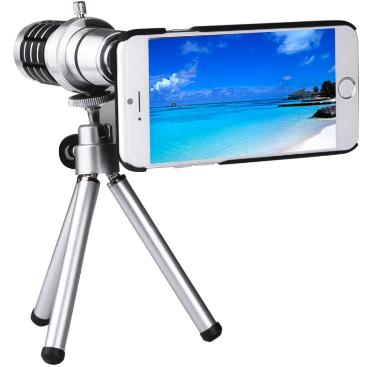 12 X Mobile Telephoto Lens with Tripod and Phone Case for iPhone 6