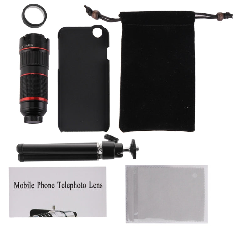 4-12 X Mobile Telephoto Lens with Tripod and Phone Case for iPhone 6