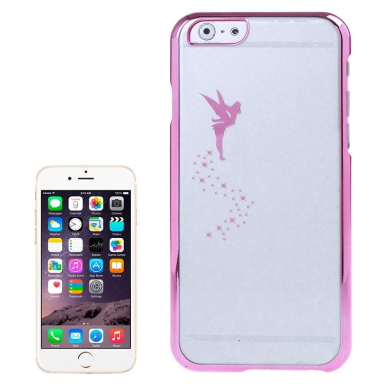Angel Pattern Ultra Thin Plating Border Transparent Plastic Case for iPhone 6 & 6S, Package Random Delivery