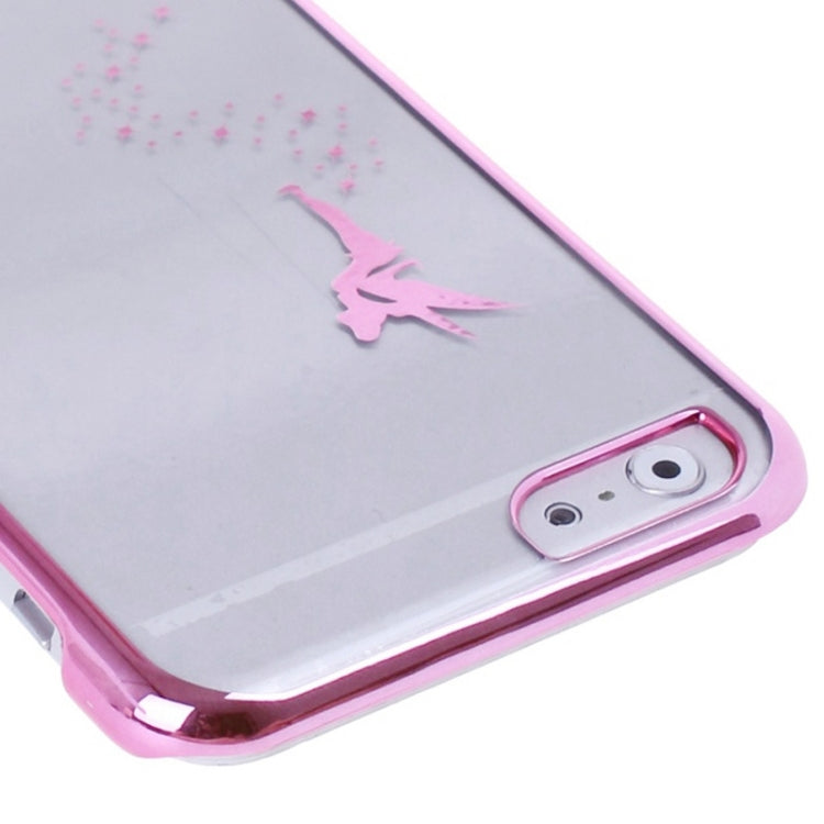 Angel Pattern Ultra Thin Plating Border Transparent Plastic Case for iPhone 6 & 6S, Package Random Delivery