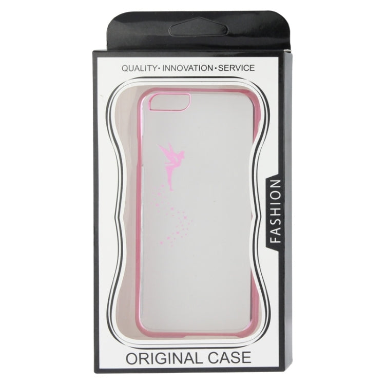 Angel Pattern Ultra Thin Plating Border Transparent Plastic Case for iPhone 6 & 6S, Package Random Delivery
