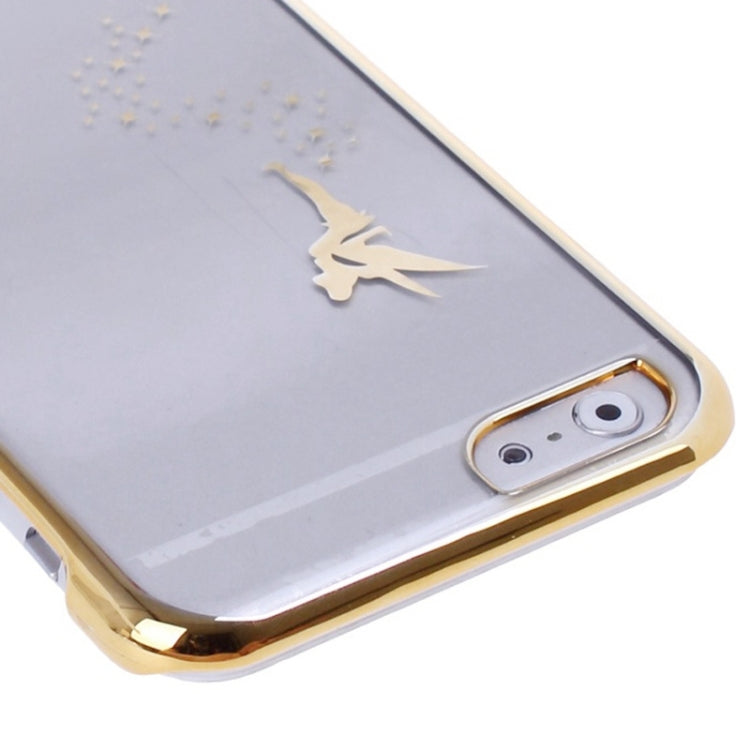Angel Pattern Ultra Thin Plating Border Transparent Plastic Case for iPhone 6 & 6S, Package Random Delivery