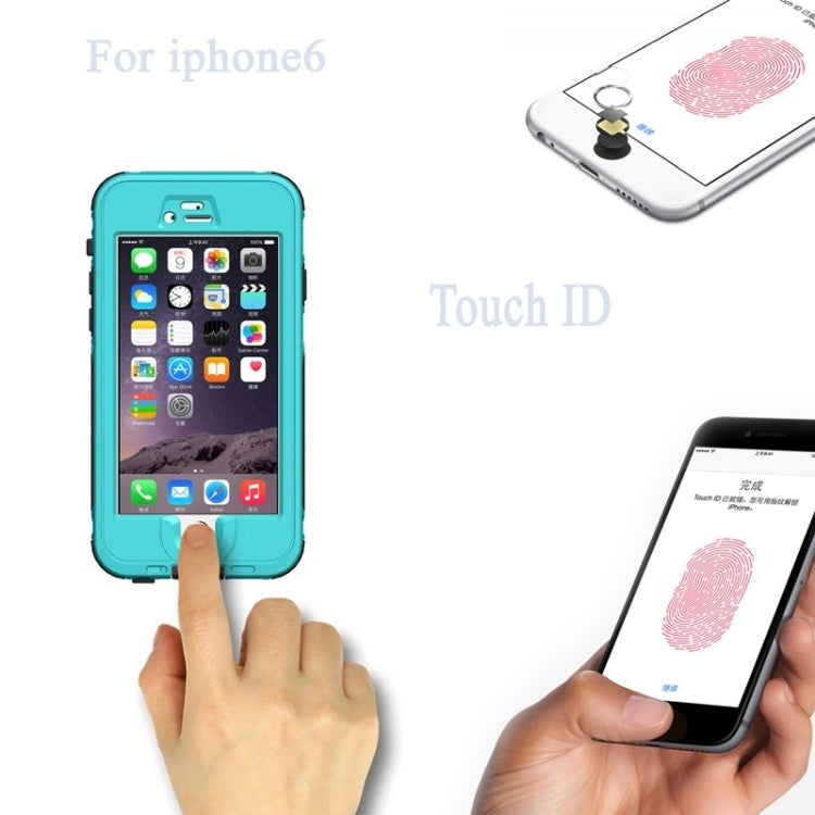 ABS Material Waterproof Protective Case with Button & Fingerprint Unlock & Touch Screen Function for iPhone 6