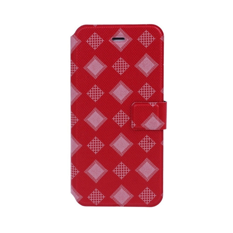 Plaid Pattern Ultra-thin Horizontal Flip Magnetic Buckle Leather Case with Holder for iPhone 6 & 6S