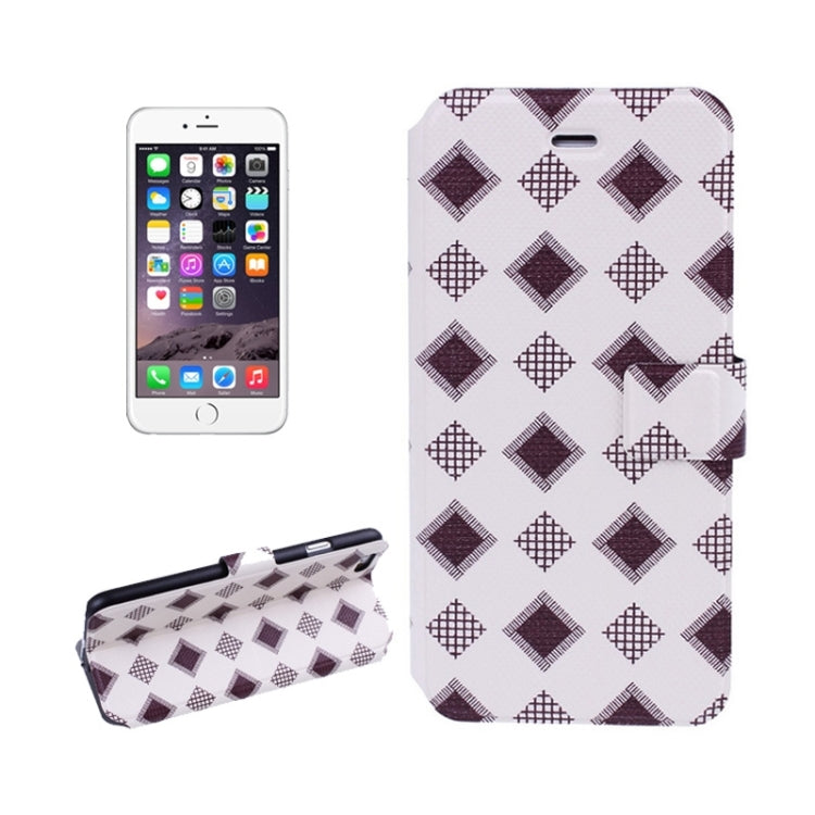 Plaid Pattern Ultra-thin Horizontal Flip Magnetic Buckle Leather Case with Holder for iPhone 6 & 6S