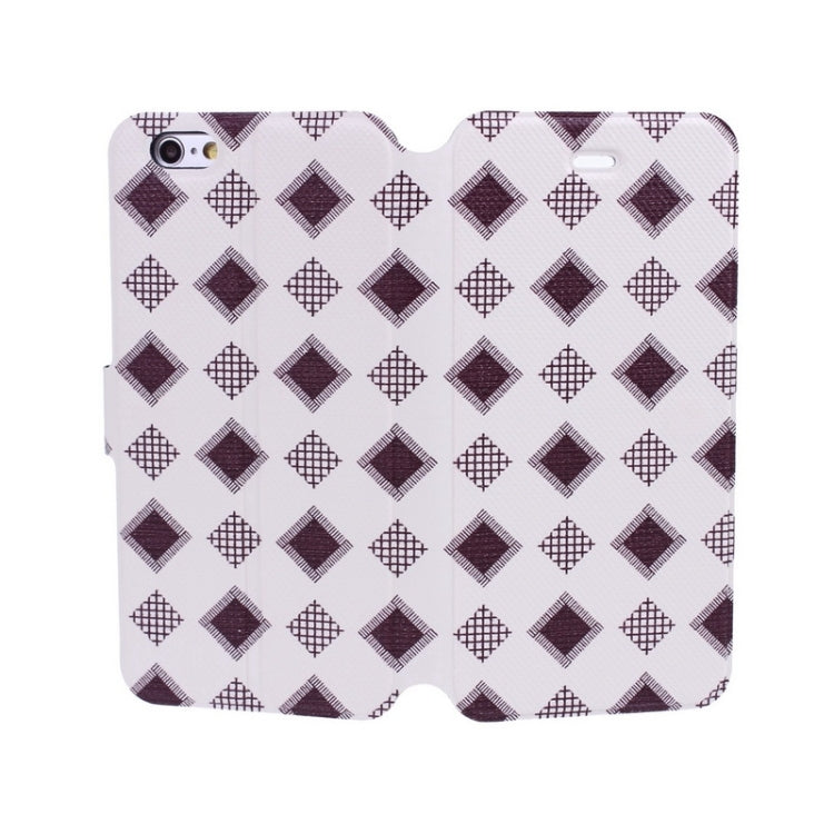 Plaid Pattern Ultra-thin Horizontal Flip Magnetic Buckle Leather Case with Holder for iPhone 6 & 6S