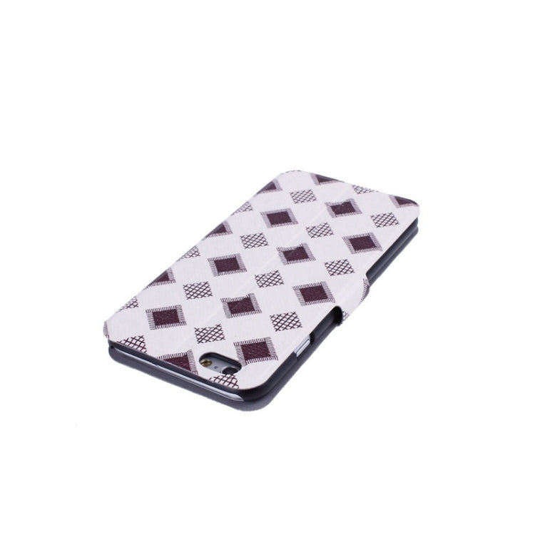 Plaid Pattern Ultra-thin Horizontal Flip Magnetic Buckle Leather Case with Holder for iPhone 6 & 6S