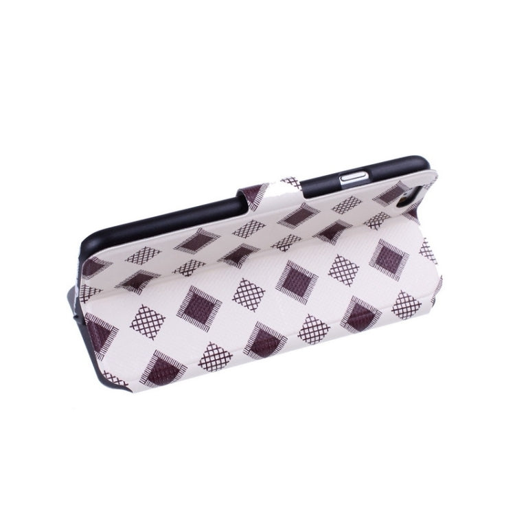 Plaid Pattern Ultra-thin Horizontal Flip Magnetic Buckle Leather Case with Holder for iPhone 6 & 6S