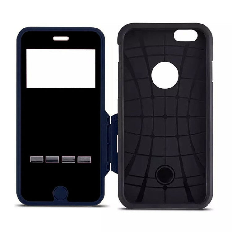 For iPhone 6 Litchi Texture Horizontal Flip Smart Case with Call Display ID and Receive Call & Wake-up / Sleep Function