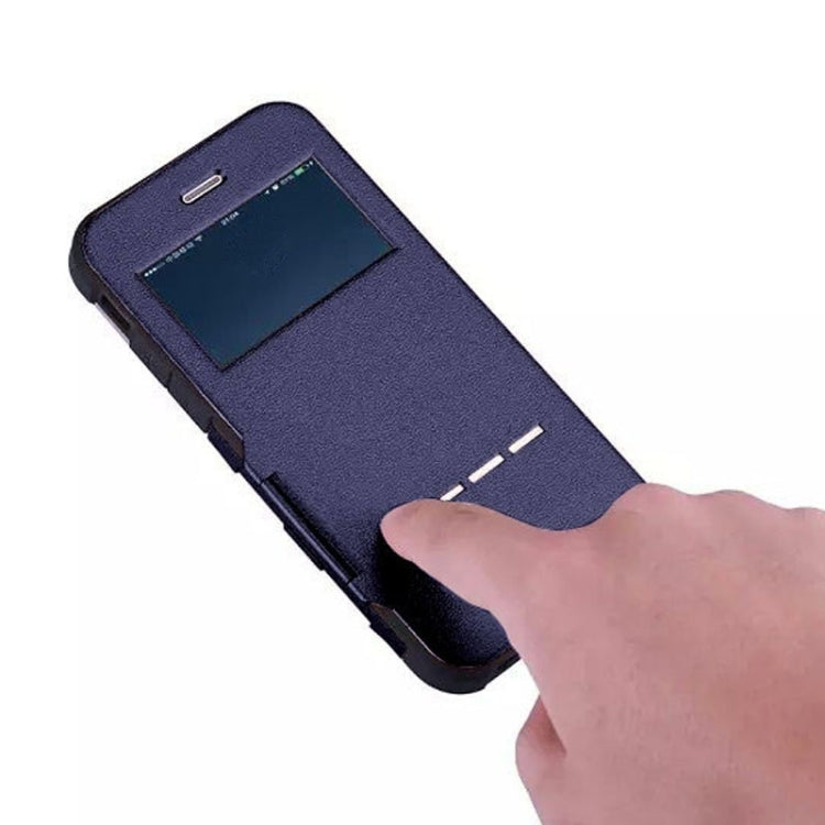 For iPhone 6 Litchi Texture Horizontal Flip Smart Case with Call Display ID and Receive Call & Wake-up / Sleep Function