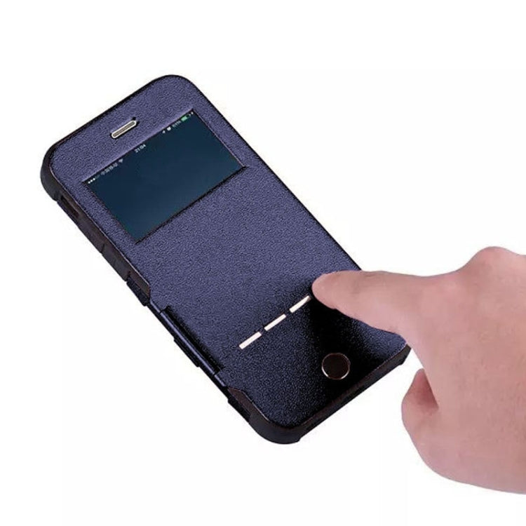 For iPhone 6 Litchi Texture Horizontal Flip Smart Case with Call Display ID and Receive Call & Wake-up / Sleep Function