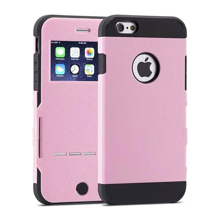 For iPhone 6 Litchi Texture Horizontal Flip Smart Case with Call Display ID and Receive Call & Wake-up / Sleep Function