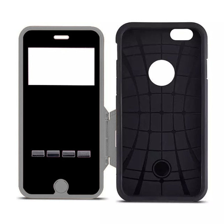 For iPhone 6 Litchi Texture Horizontal Flip Smart Case with Call Display ID and Receive Call & Wake-up / Sleep Function