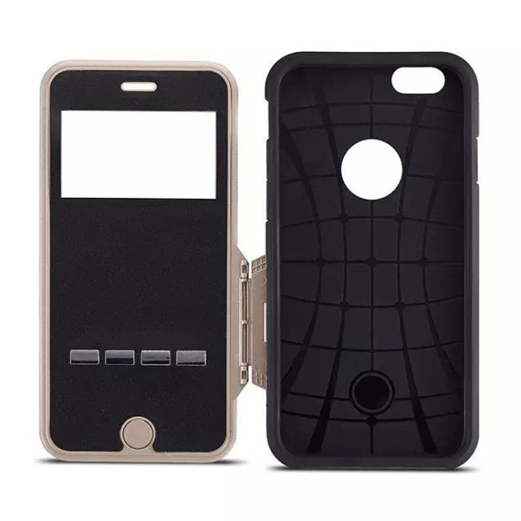 For iPhone 6 Litchi Texture Horizontal Flip Smart Case with Call Display ID and Receive Call & Wake-up / Sleep Function