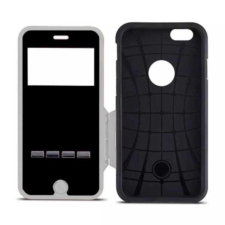 For iPhone 6 Litchi Texture Horizontal Flip Smart Case with Call Display ID and Receive Call & Wake-up / Sleep Function
