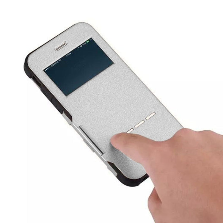 For iPhone 6 Litchi Texture Horizontal Flip Smart Case with Call Display ID and Receive Call & Wake-up / Sleep Function