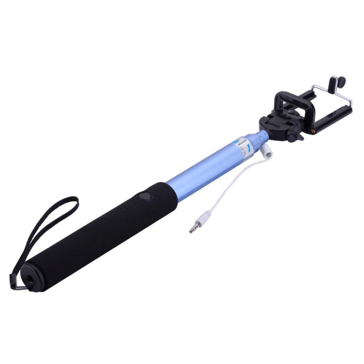 Portable Aluminium Alloy Selfie Stick Monopod Extendable Handheld Holder, Max Length: 100cm(Blue)