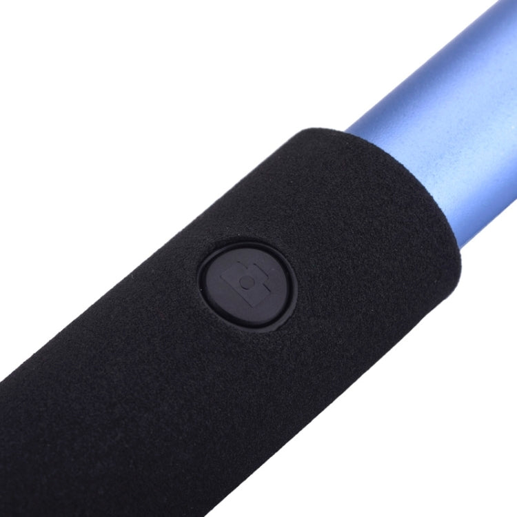 Portable Aluminium Alloy Selfie Stick Monopod Extendable Handheld Holder, Max Length: 100cm(Blue)