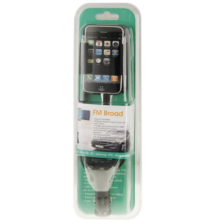 Universal 3.5mm Plug Car Charger Holder Music LCD FM Radio Broad Handsfree Transmitter for iPhone 6 & 6 Plus / iPhone 5S & 5C / Samsung / HTC