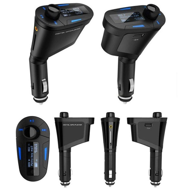 Car MP3 Player Wireless FM Transmitter with Remote Control and 1.1 inch Screen, Support USB and SD / MMC Card Slot