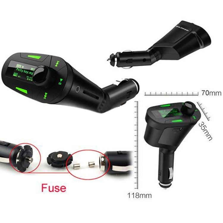 Car MP3 Player Wireless FM Transmitter with Remote Control and 1.1 inch Screen, Support USB and SD / MMC Card Slot