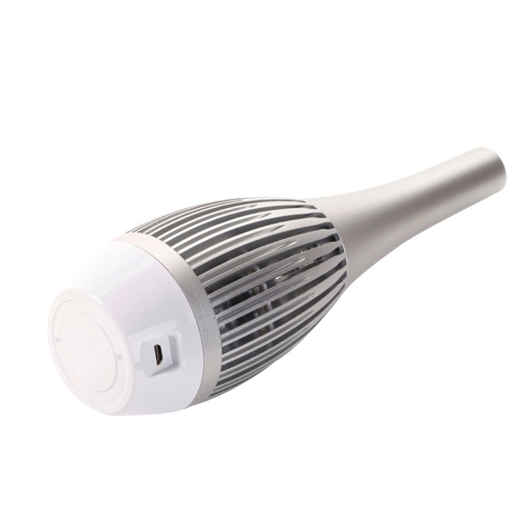 Portable Flower Vase Bluetooth Speaker with LED Light and Handsfree Function(Silver)