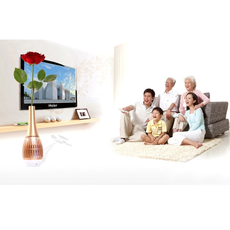 Portable Flower Vase Bluetooth Speaker with LED Light and Handsfree Function(Silver)