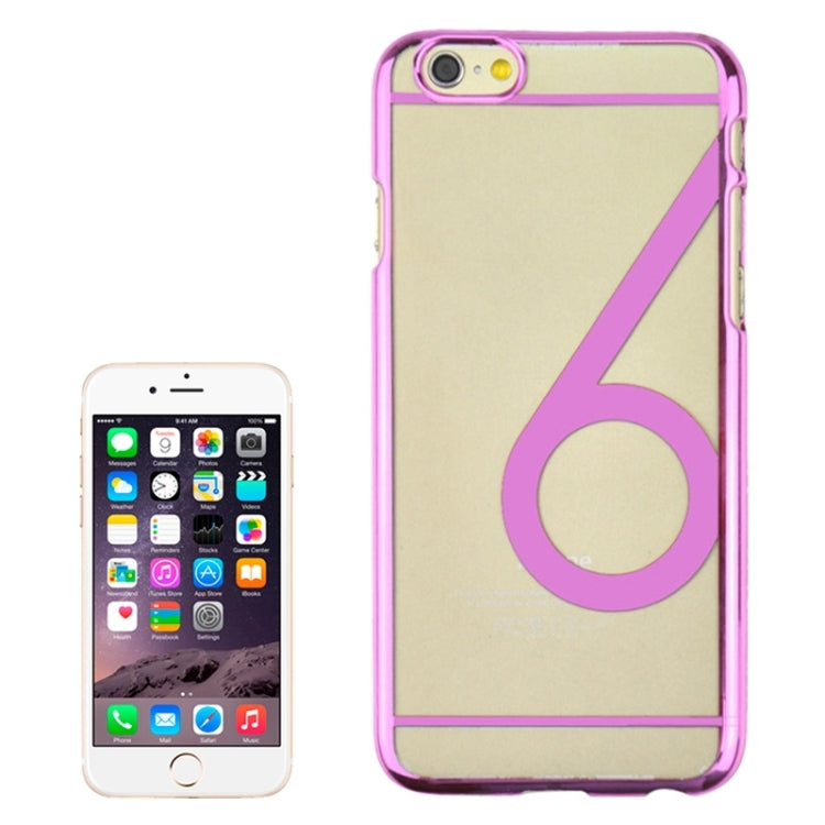 Num 6 Pattern Ultra-thin Plating Skinning Protective Hard Case for iPhone 6 & 6S