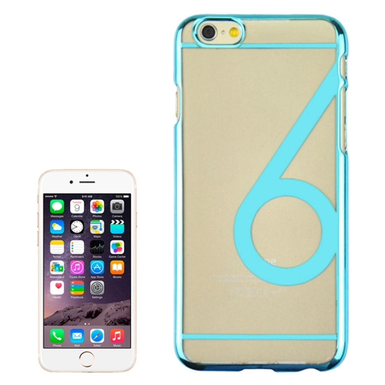 Num 6 Pattern Ultra-thin Plating Skinning Protective Hard Case for iPhone 6 & 6S