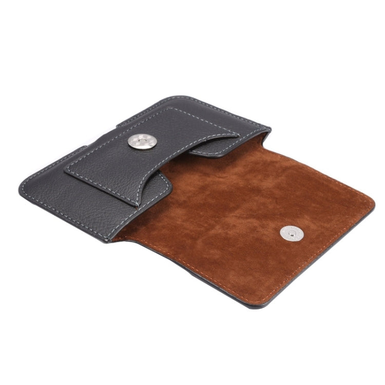 Litchi Texture Horizontal Style Leather Waist Bag with Card Slot for iPhone 6 / Samsung S4 & S3 & S2