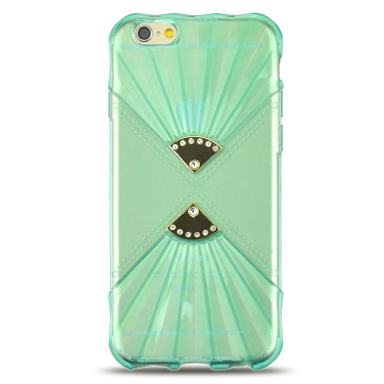 0.6mm Ultra-thin Double Fans Diamond-encrusted TPU Case for iPhone 6 & 6S