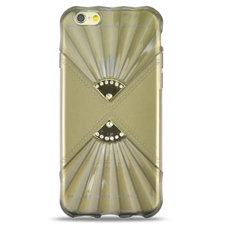 0.6mm Ultra-thin Double Fans Diamond-encrusted TPU Case for iPhone 6 & 6S