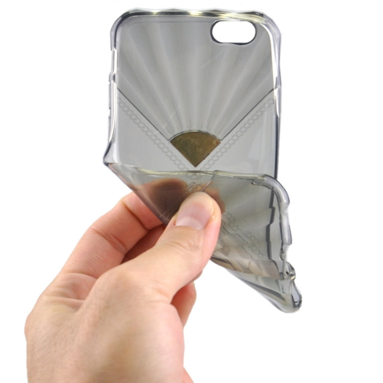 0.6mm Ultra-thin Double Fans Diamond-encrusted TPU Case for iPhone 6 & 6S