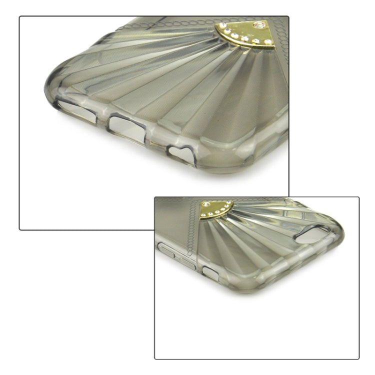 0.6mm Ultra-thin Double Fans Diamond-encrusted TPU Case for iPhone 6 & 6S