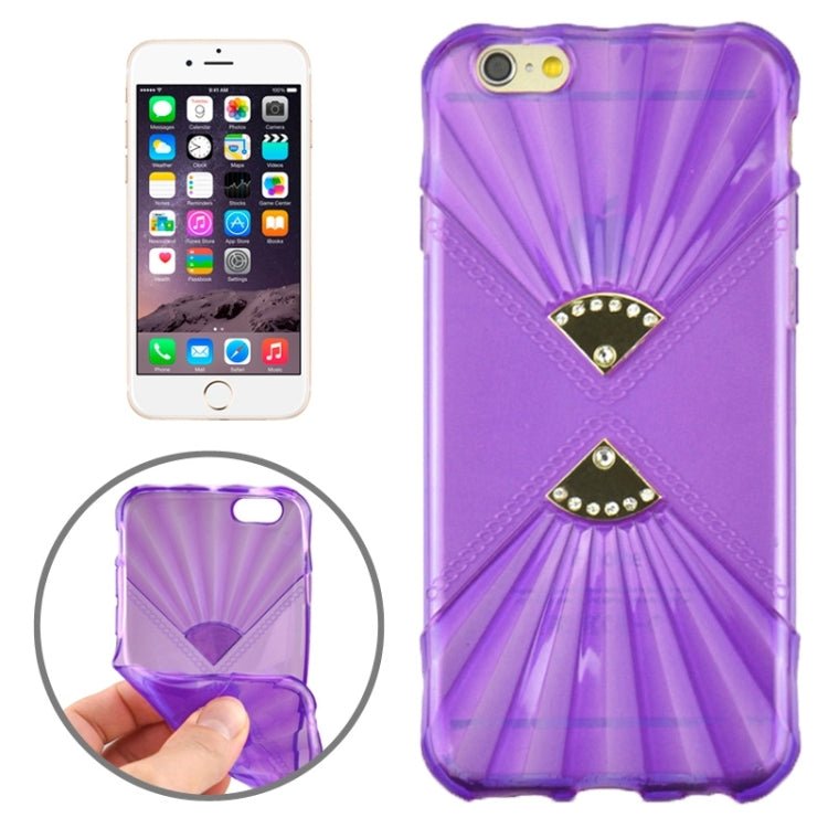 0.6mm Ultra-thin Double Fans Diamond-encrusted TPU Case for iPhone 6 & 6S