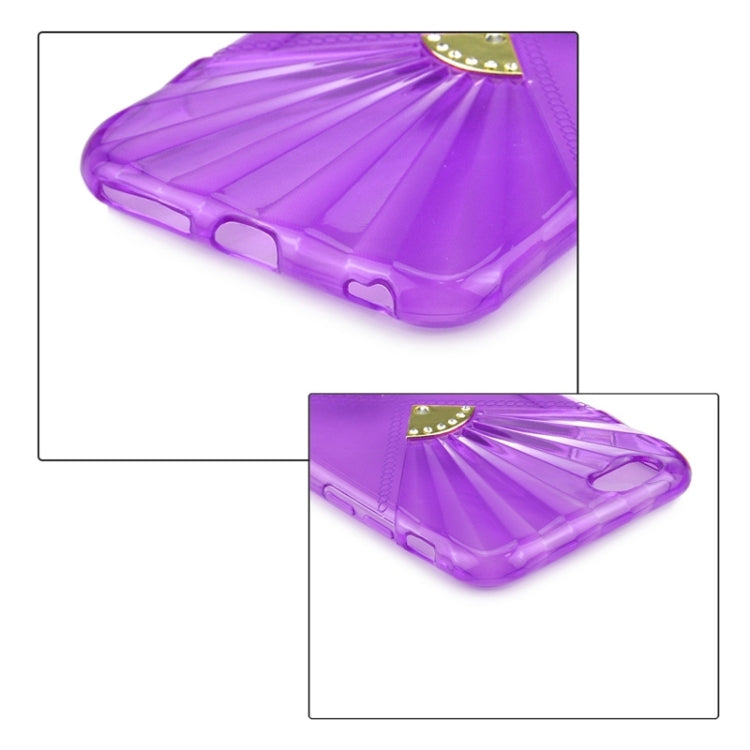 0.6mm Ultra-thin Double Fans Diamond-encrusted TPU Case for iPhone 6 & 6S