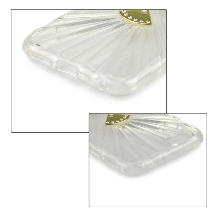 0.6mm Ultra-thin Double Fans Diamond-encrusted TPU Case for iPhone 6 & 6S