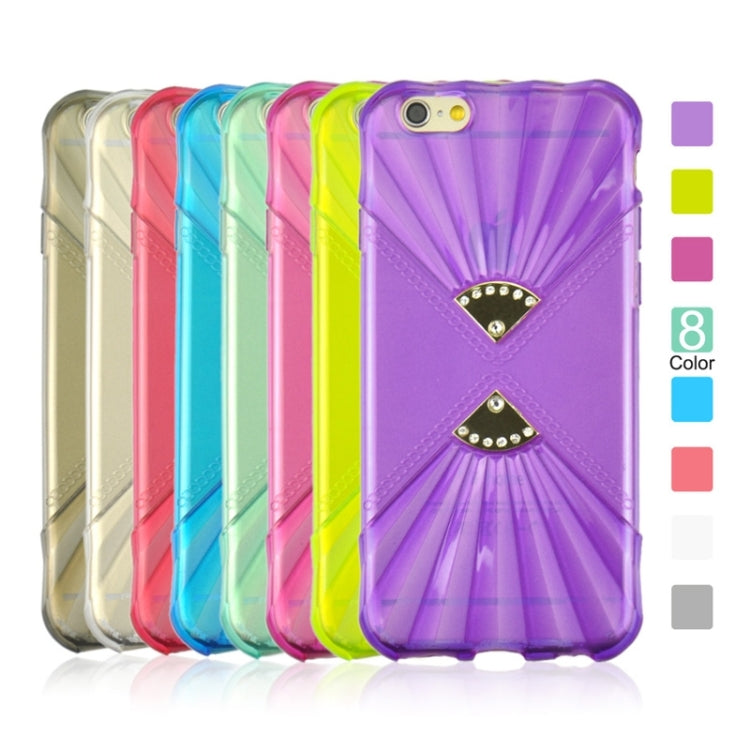 0.6mm Ultra-thin Double Fans Diamond-encrusted TPU Case for iPhone 6 & 6S