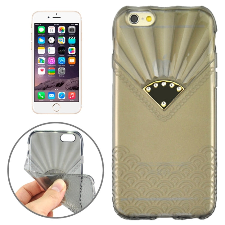 Fan Texture Diamond-encrusted TPU Case for iPhone 6 & 6S