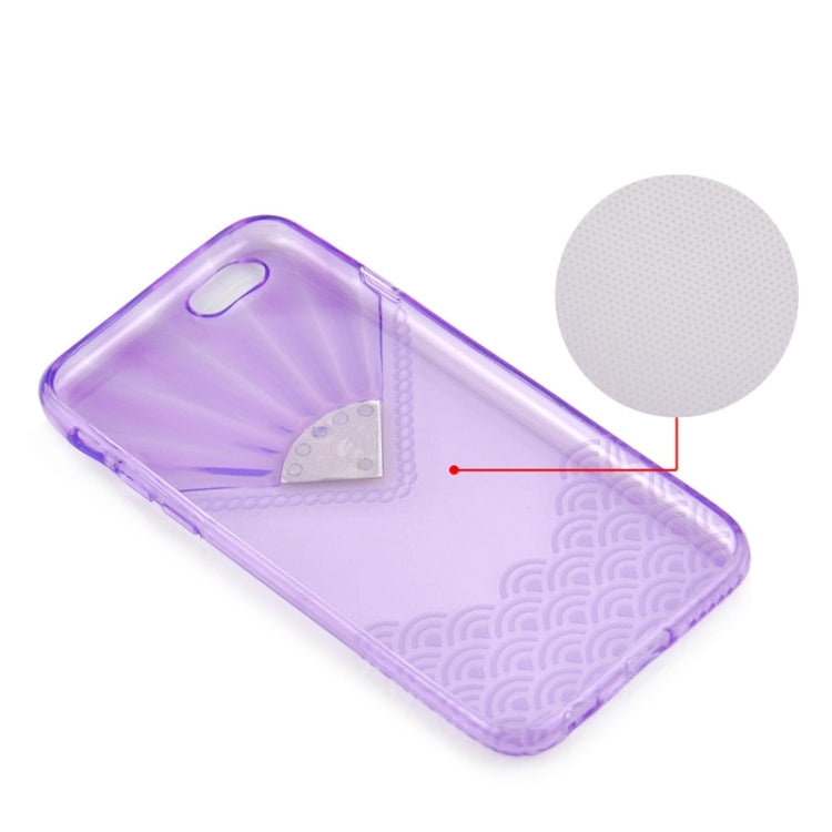 Fan Texture Diamond-encrusted TPU Case for iPhone 6 & 6S
