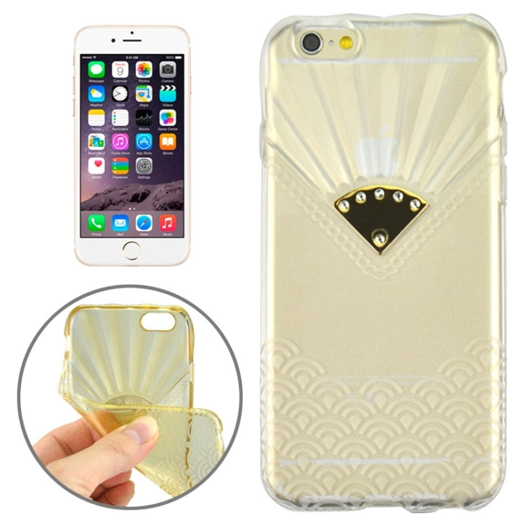 Fan Texture Diamond-encrusted TPU Case for iPhone 6 & 6S