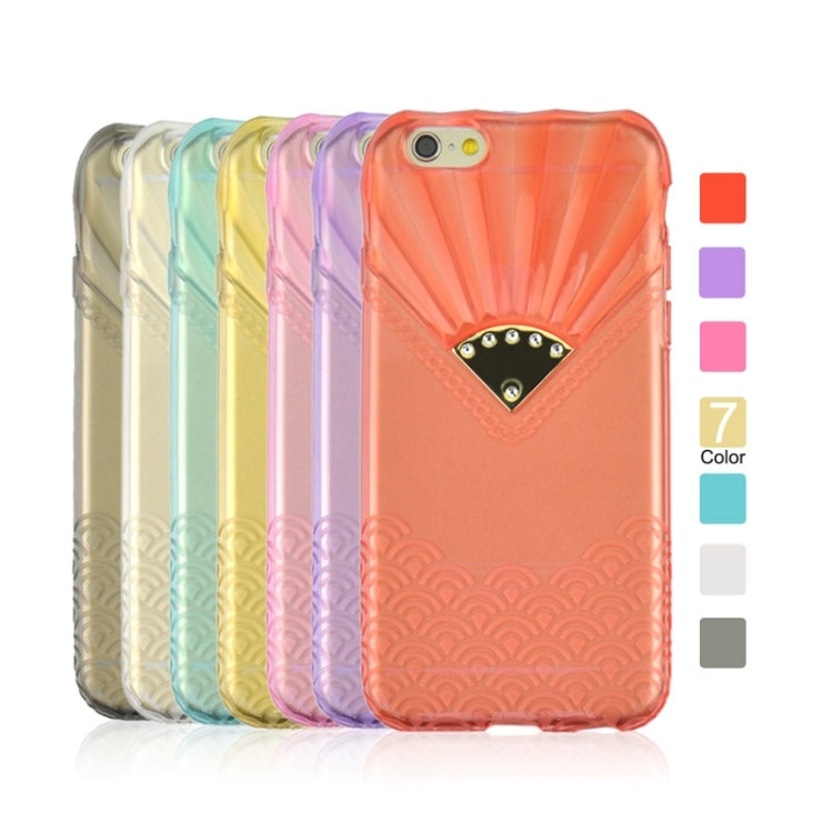 Fan Texture Diamond-encrusted TPU Case for iPhone 6 & 6S