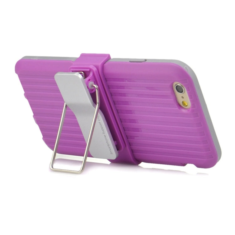 Plastic and TPU Combination Case with Rotatable Clip and Holder for iPhone 6 & 6S