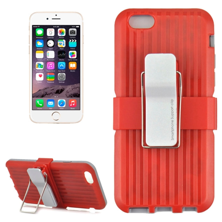 Plastic and TPU Combination Case with Rotatable Clip and Holder for iPhone 6 & 6S