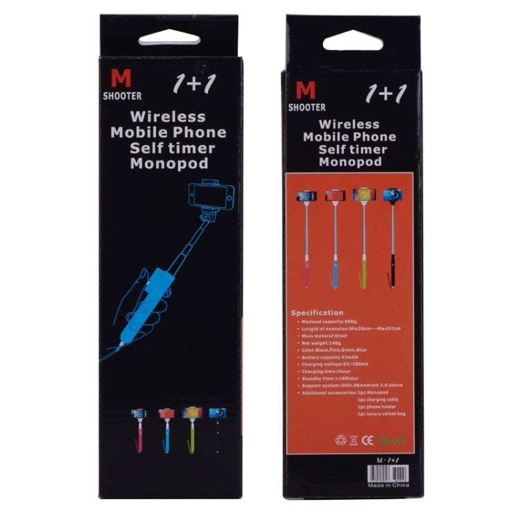 1+1 M Shooter Portable Wireless Mobile Phone Self Timer Monopod, Length: 26cm-97cm